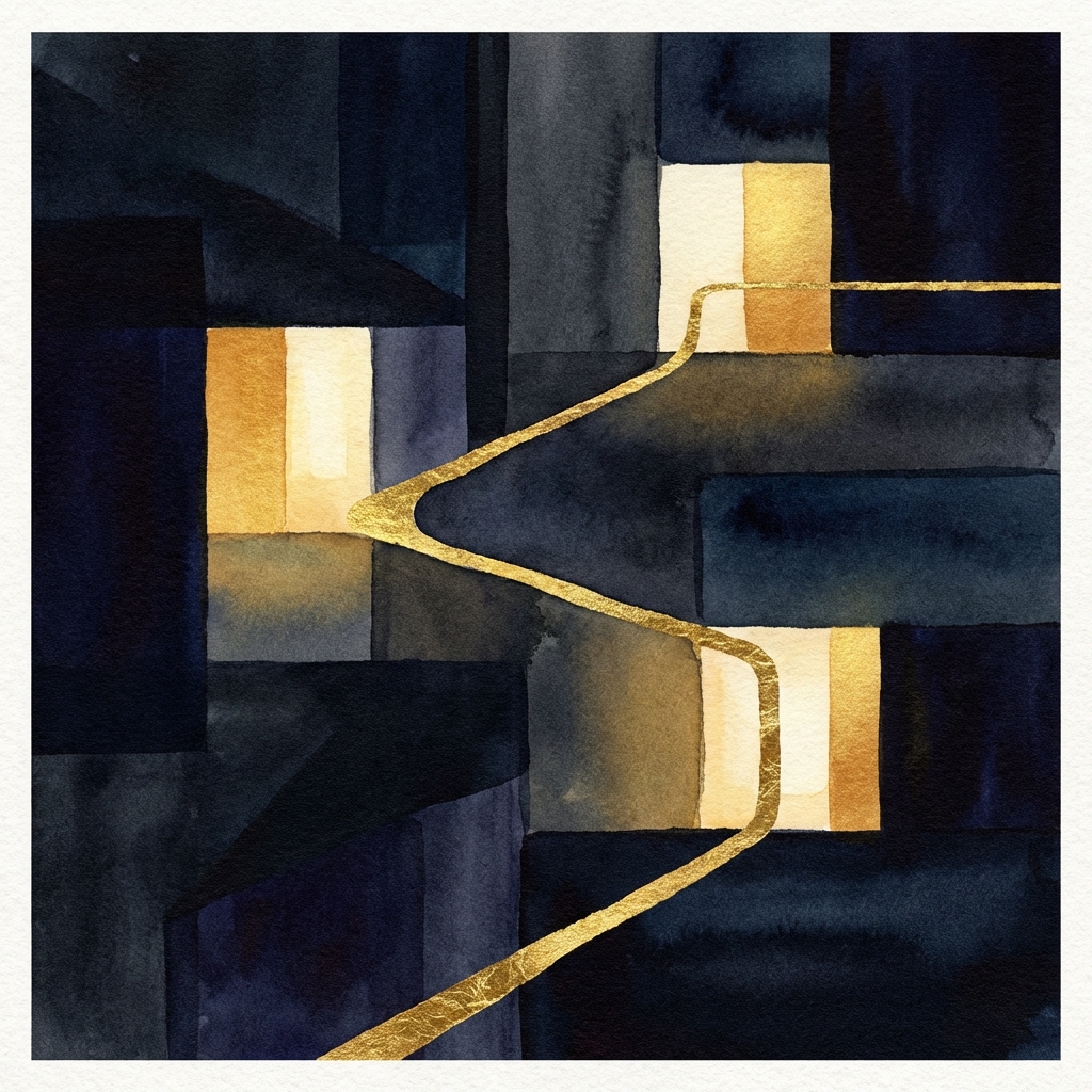 A golden path choosing high-value glowing windows of opportunity